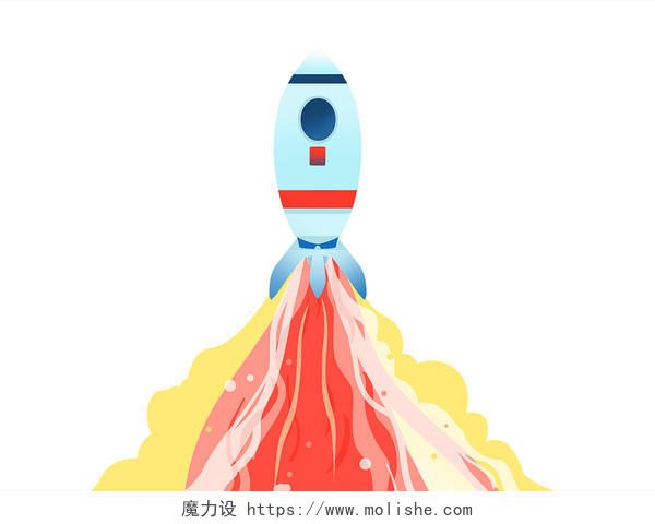 彩色卡通宇宙飞船火箭航天元素PNG素材